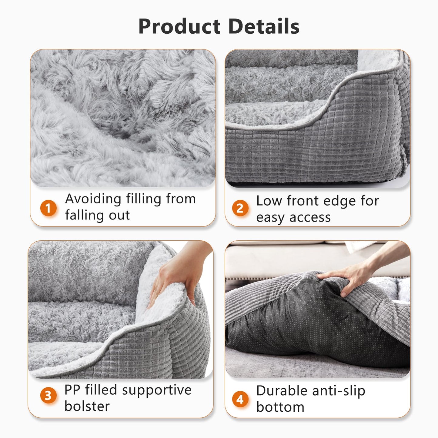 Kuschell Orthopedic Dog Bed – Washable Calming Bed with Raised Edges & Non-Slip Base