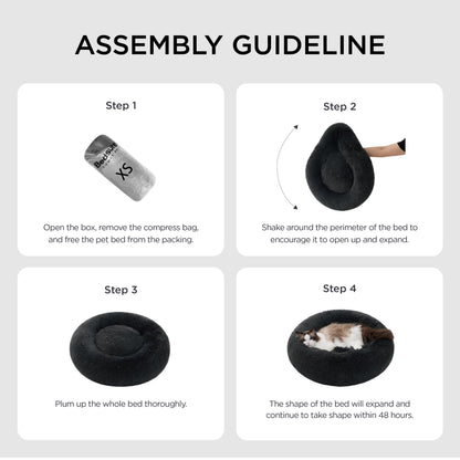 Kuschell Calming Donut Bed – Washable Round Bed for Small Dogs & Cats