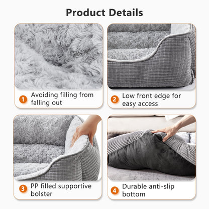 Kuschell Orthopedic Dog Bed – Washable Calming Bed with Raised Edges & Non-Slip Base