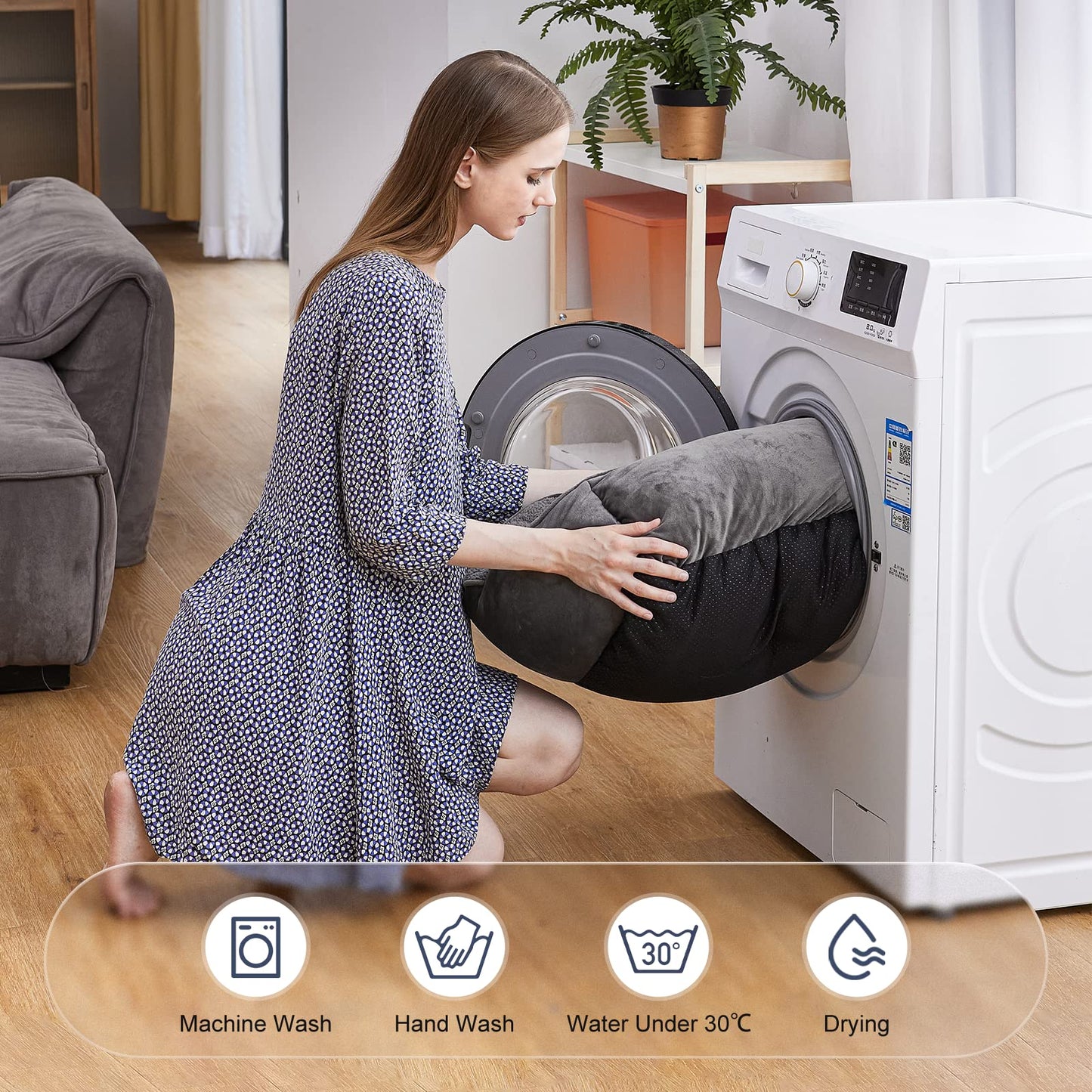 Kuschell Medium Dog Bed – Washable Anti-Anxiety Plush Mattress with Non-Slip Base