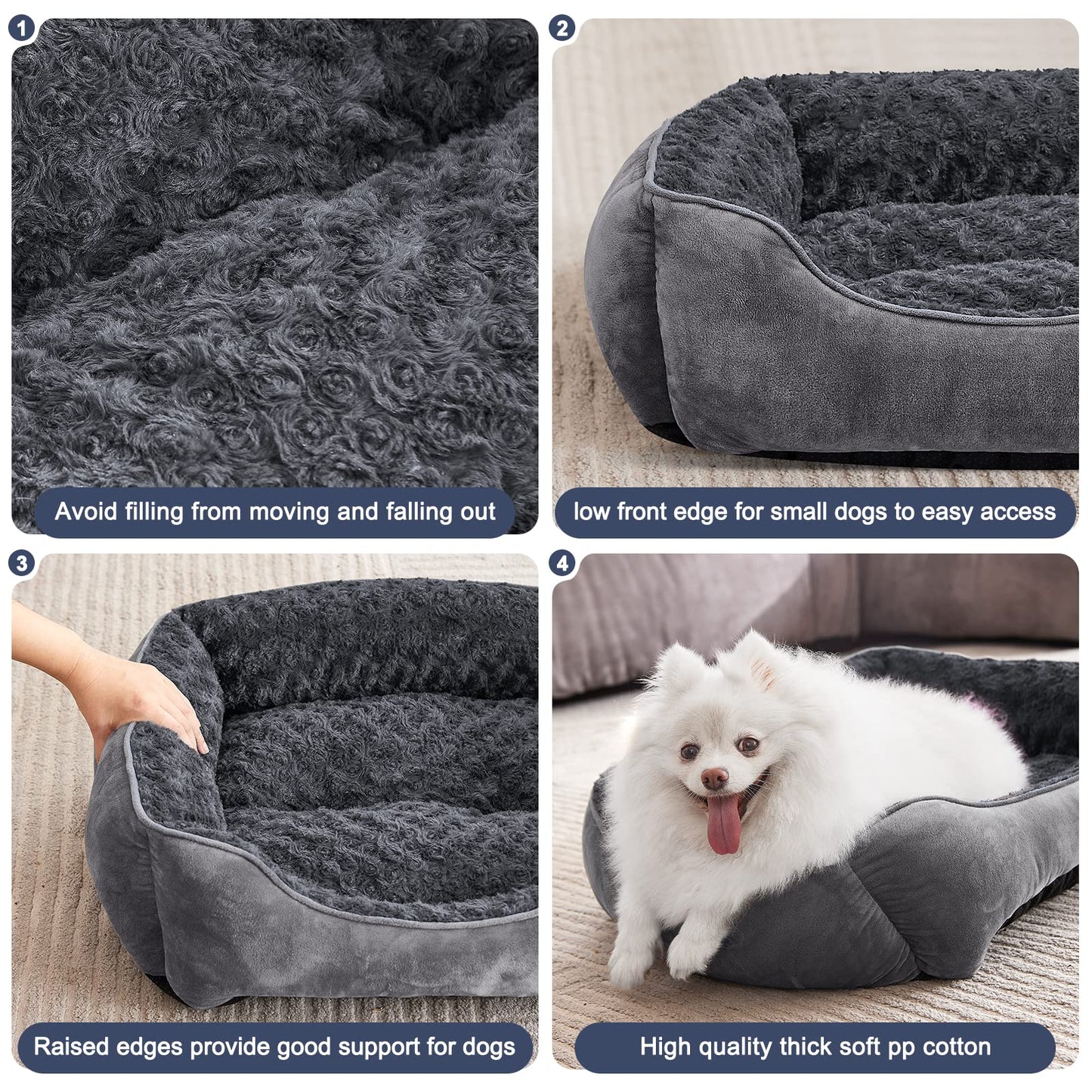 Kuschell Medium Dog Bed – Washable Anti-Anxiety Plush Mattress with Non-Slip Base